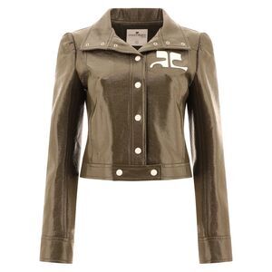 Chic Green Vinyl Jacket